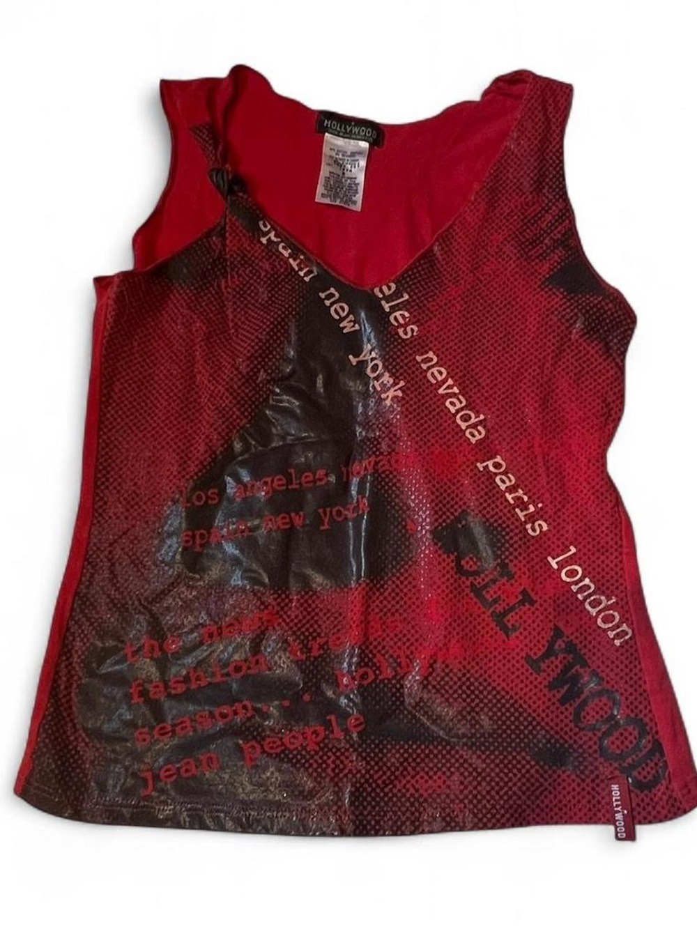 Y2K Red Graphic Hollywood Top